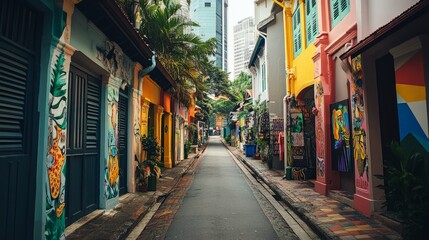 Haji Lane in Singapore's Kampong Glam district is a hipster haven, filled with quirky boutiques, street art, and cozy cafes, reflecting the city's creative spirit.