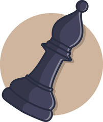Chess Bishop Cartoon Vector Icon Illustration. Sport Object Icon Concept Isolated Premium Vector. Flat Cartoon Style