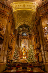 Fototapeta premium Christmas decorations in downtown, Vienna, Austria