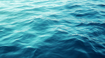 Obraz premium Calm Ocean Surface With Gentle Waves And Ripples In Vivid Turquoise Blue Light
