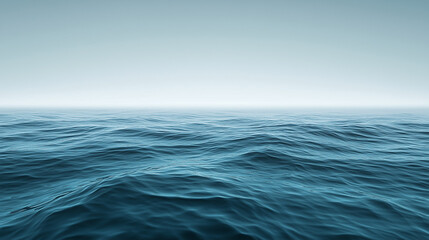 Obraz premium Expansive Ocean Horizon With Gentle Blue Waves Under A Soft Sky