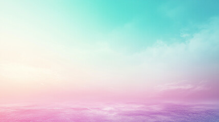 Fototapeta premium Dreamy Pastel Horizon In Soft Pink And Teal Gradient Sky