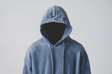 Blue knitwear with hood for men