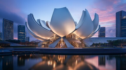 Singapore's ArtScience Museum, with its lotus-inspired design, hosts world-class exhibitions at the intersection of art, science, culture, and technology.