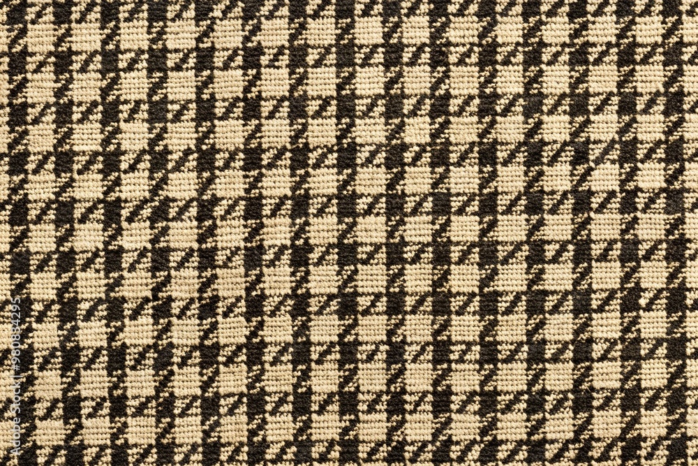 Wall mural classic houndstooth pattern featuring a subtle weave of black and white checks on a neutral backgrou