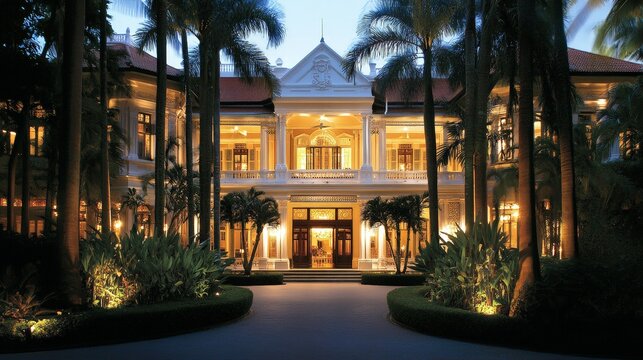 The historic Raffles Hotel in Singapore, with its colonial charm and famous Singapore Sling cocktail, remains a symbol of luxury and heritage.