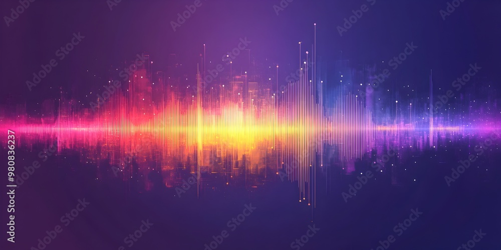 Poster vibrant sound wave abstract background with colorful audio rhythm and frequency spectrum
