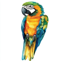 parrot watercolor clipart illustration isolated