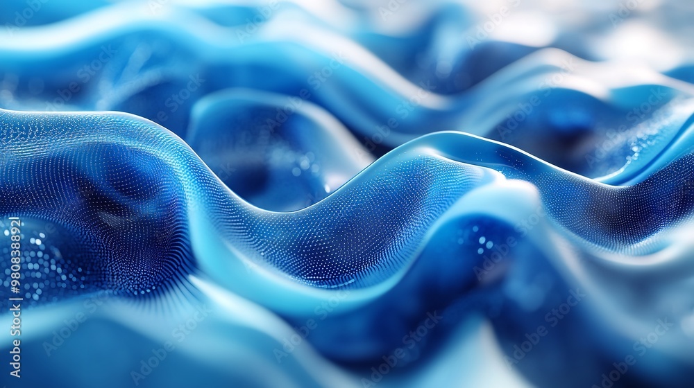 Aufkleber high-tech background with flowing lines and stars, dark indigo and orange, data visualization. gener