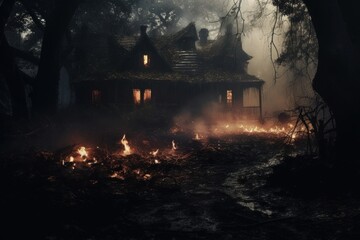 Fototapeta premium Haunted Hollows architecture building fantasy.