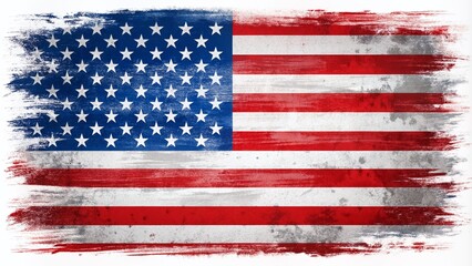 Fototapeta premium USA Veterans day background. Vector abstract grunge brushed flag with text. Template for horizontal banner.