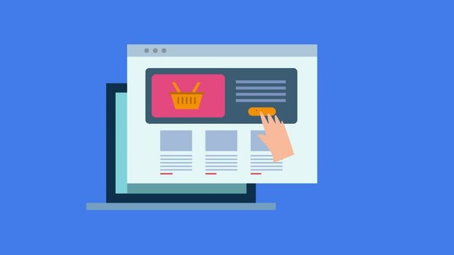 Customer clicks on buy button on sales page, landing page optimization for generates leads or increase conversion through sales funnel, revenue growth strategy video animation concept.
