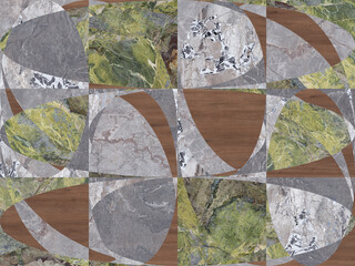 Marbles and stones mixed in a mosaic for digital use