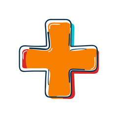 Obraz premium Colorful illustration of a medical cross symbol on a white background