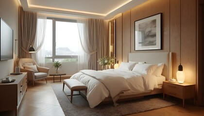 Beautiful Bedroom with colorful elements