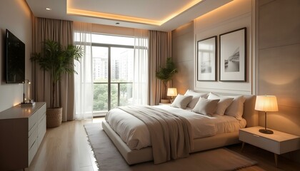 Beautiful Bedroom with colorful elements