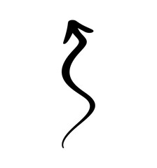 Curved Wavy Arrow. Simple Vector Illustration for Design Projects
