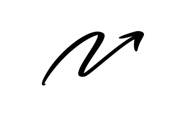 Black hand drawn arrow pointing up right