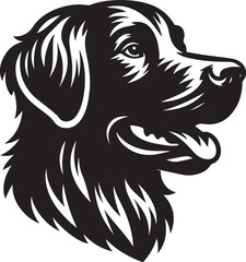 black and white dog illustration