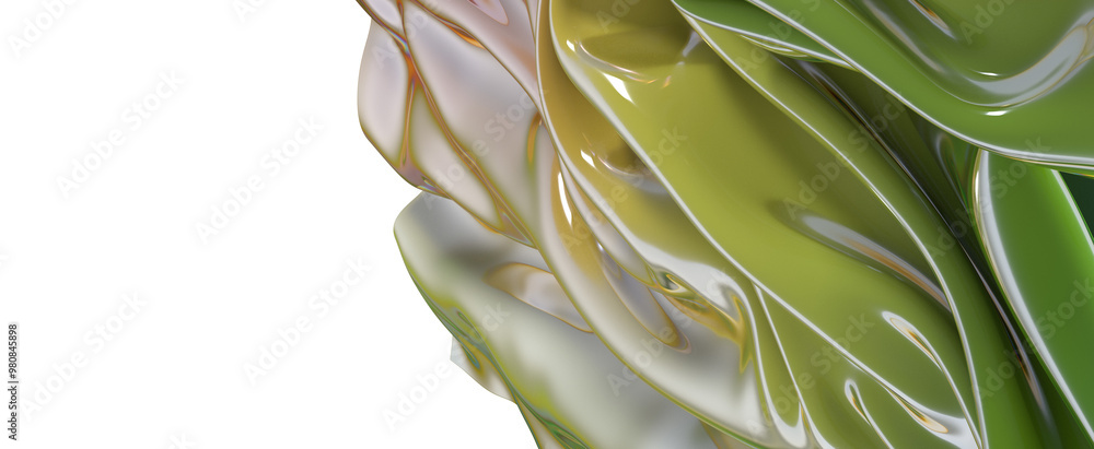 Poster Metallic fabric drapes and shimmers in a mesmerizing display of color and texture