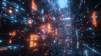 Abstract swirls of orange and yellow lights blend together in a blurry display