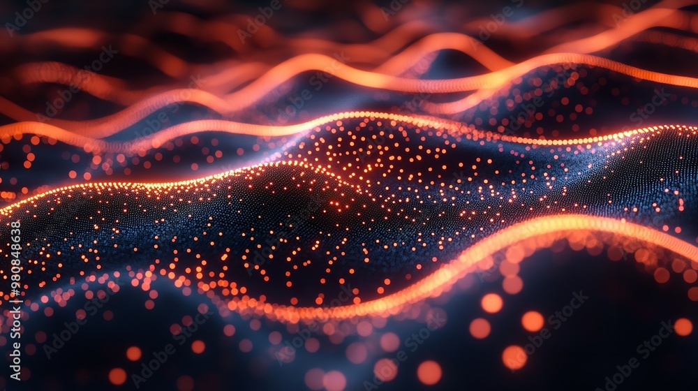 Aufkleber glowing digital connections forming a network pattern, emphasizing the concept of connectivity.