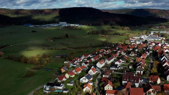Aerial view of the town centre of Tuttlingen, Black Forest, Baar, Heuberg, Baden-W&uuml;rttemberg, Germany