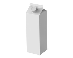 White Milk box, isolated on white background, 3d illustration, 3d rendering, realism, photo realistic