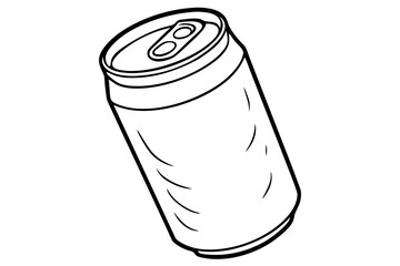Drink can line art mockup. Hand-drawn Aluminum can. Vector illustration