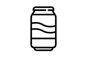 Drink can line art mockup. Hand-drawn Aluminum can. Vector illustration