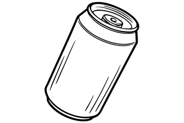 Drink can line art mockup. Hand-drawn Aluminum can. Vector illustration