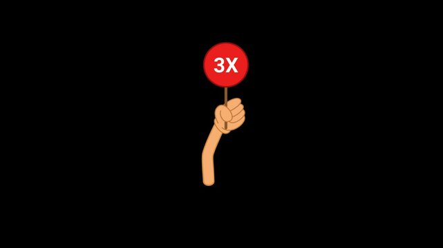 3x Red Signboard Animation