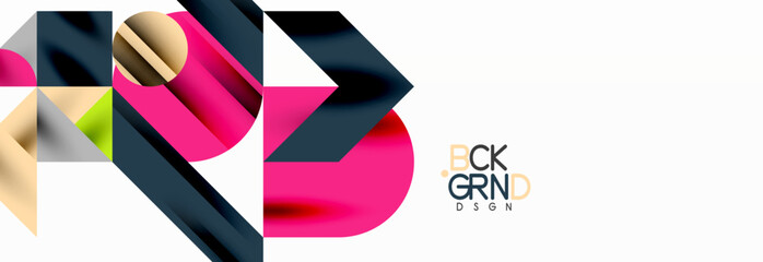 Trendy colorful circles, lines, arrows, triangles and other geometric shapes. Vector Illustration For Wallpaper, Banner, Background, Card, Book Illustration, landing page