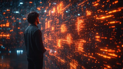 Fototapeta premium business technology internet and network concept young businessman working on a virtual screen of the future and sees the inscription annuity