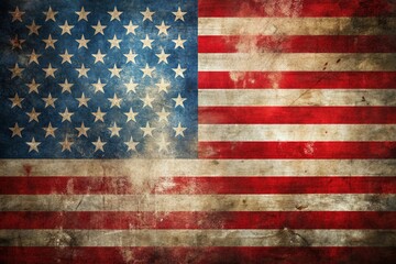 Patriotic background featuring a distressed, grungy American flag with bold, brushed strokes and a subtle texture, perfect for Veterans Day celebrations and tributes.