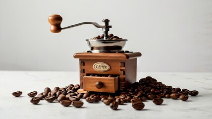 Fototapeta premium coffee grinder and coffee beans