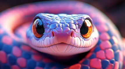Fototapeta premium Close Up of Snake Eye. generative ai illustration.