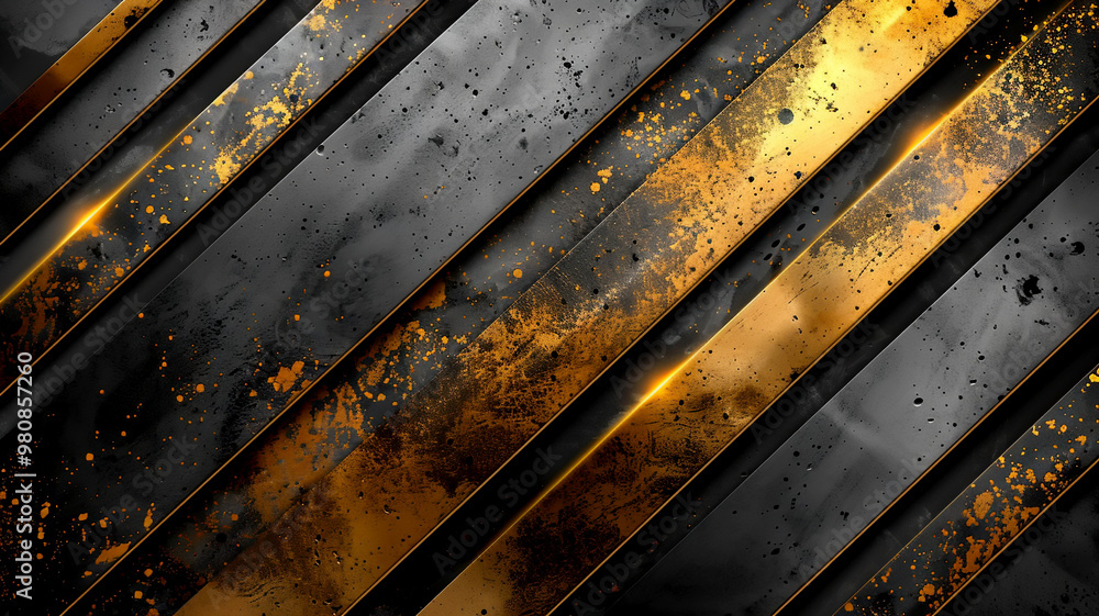 Poster dynamic gold and black abstract background with striking diagonal lines and textures