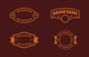 logo badge design template the text editable for clothing, sport and apparel