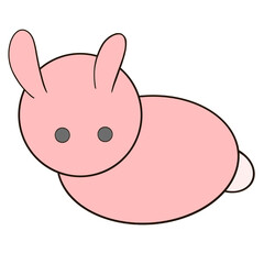 a pink rabbit on a transparent backgroundชื่อ