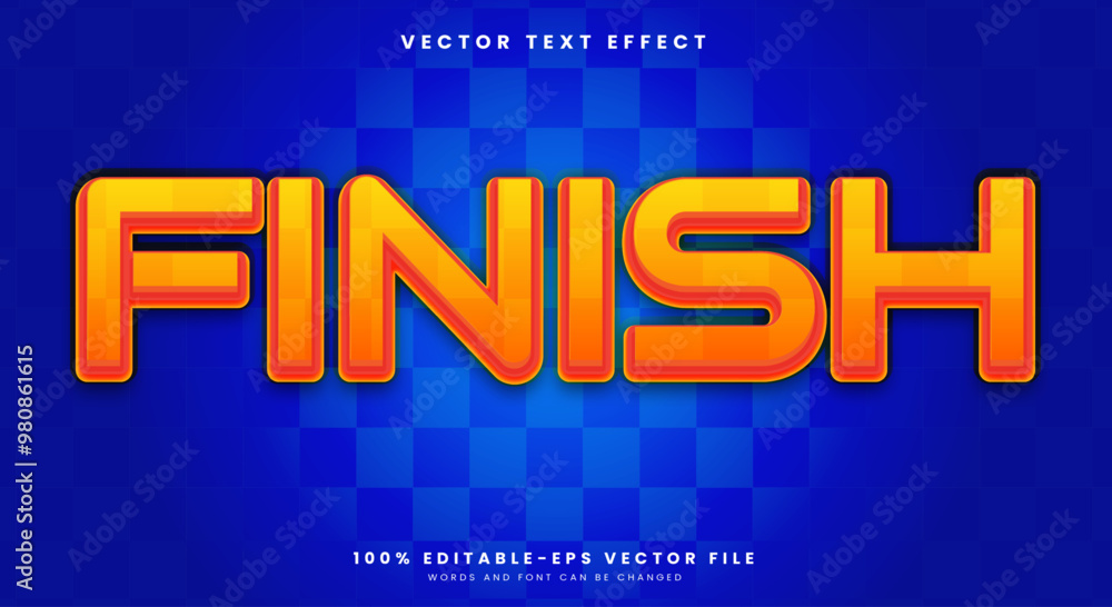 Poster finish editable text effect template with racing style