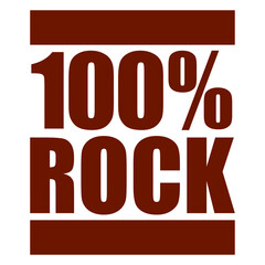 100 % Percent Rock Heavy Metal Music Text Logo Design Lover Art Vector Illustration Card T-Shirt Poster Sticker Graphic Print Decorative Drawing Isolated Logo Decoration Symbol Creative Cool Style
