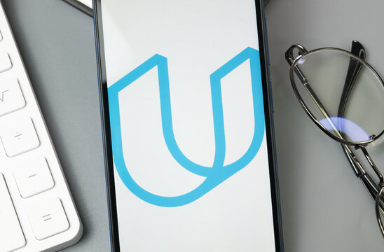 New York, USA - 30 August 2024: Udacity Logo on Phone Screen, Company Icon on Display