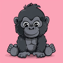 Obraz premium gorilla catoon cute vector image