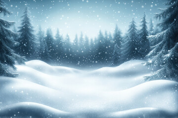 Peaceful Snowy Forest Background