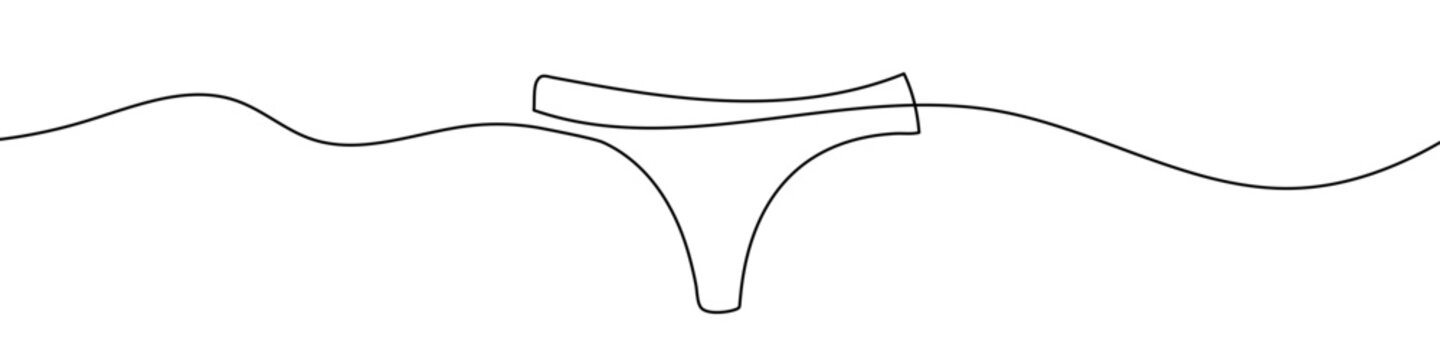 recommend clip art: Continuous line drawing of women's panties. Single line drawing of a women's panties. Line art women's panties. Vector illustration.