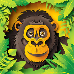 Fototapeta premium gorilla catoon cute vector image
