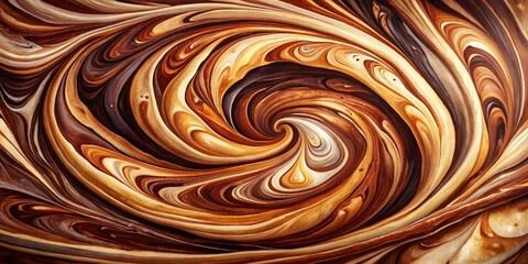 A mesmerizing watercolor art piece showcasing rich, swirling mocha and chocolate hues, evoking warmth and sophistication, perfect for adding depth to any design project.