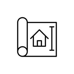 Blueprint outline icons, minimalist vector illustration ,simple transparent graphic element .Isolated on white background