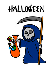 Cute Grim Reaper with Candy